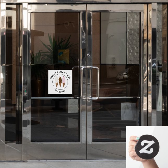 Logokombination für Eiscreme Fensteraufkleber (Büro Tür)