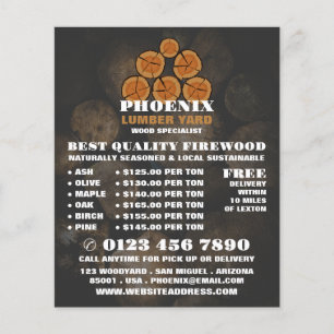 Logokombination Holz, Holz/Holz/Holzgartenwerbung Flyer