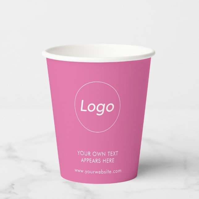 Logomitnahme Kaffee Business Pink Pappbecher (Vorderseite)