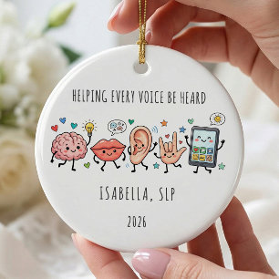 Logopäde Logopädin Weihnachtsbaumschmuck Keramik Ornament