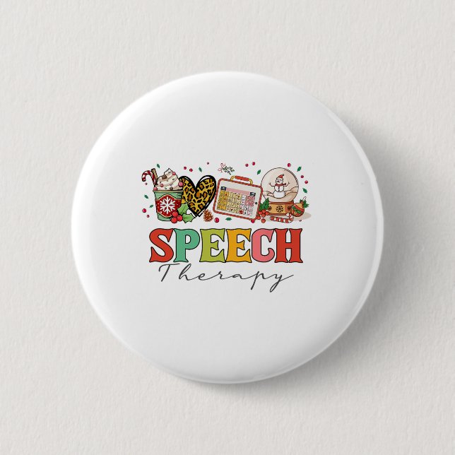 Logopäde Slp Weihnachten Thanksgiving Button (Vorderseite)
