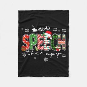 Logopädie-Weihnachtspulli-Santa-Feiertags-Spaß Fleecedecke
