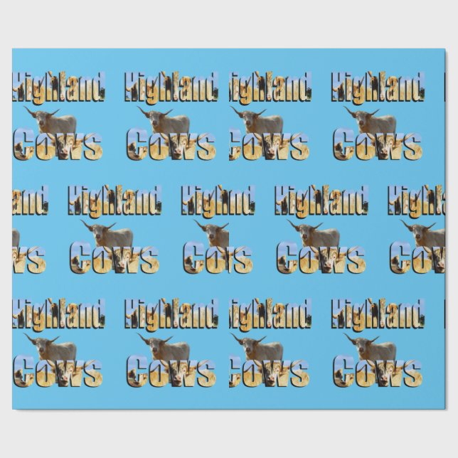 Logos für Bilder von Kühen im Hochland, Geschenkpapier (Saum)