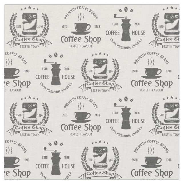 Logos für das Kaffeehaus Stoff (Nahaufnahme)