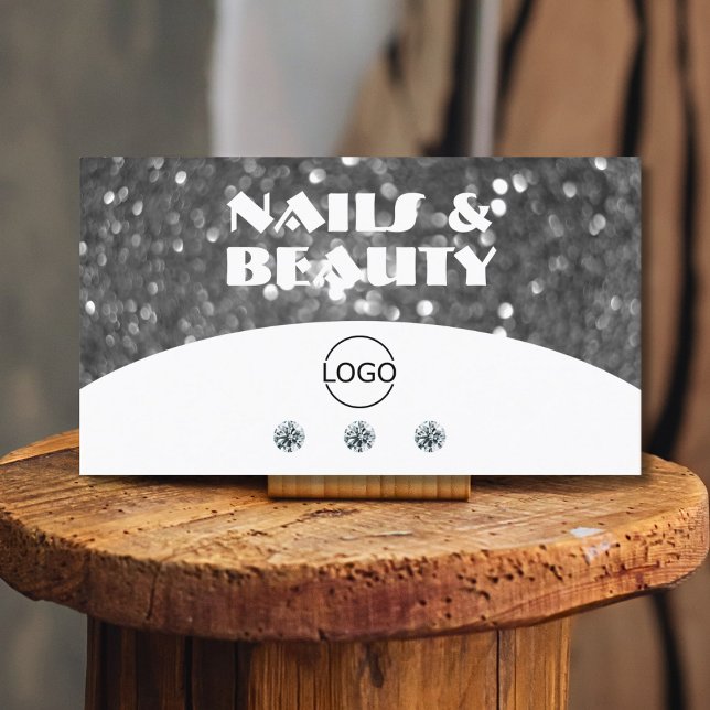 Logos für den Glitzer mit weißem und silberfarbene Visitenkarte (Von Creator hochgeladen)