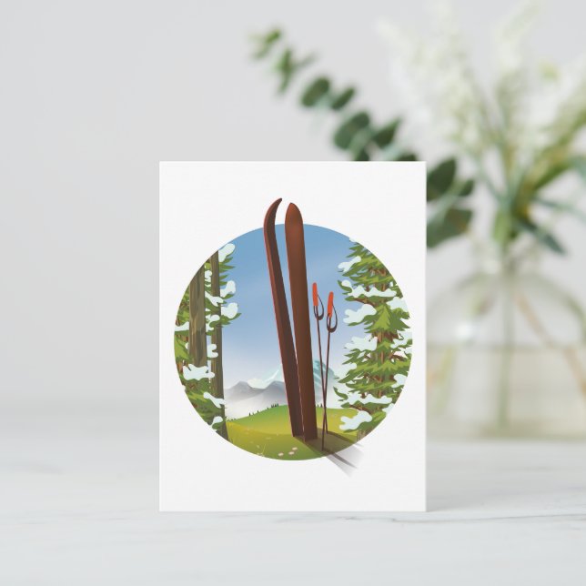 Logos für Retro-Cartoon Postkarte (Stehend Vorderseite)