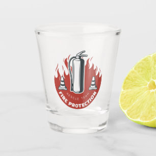 Logos für Rettungs- und Schutzzwecke der Feuerwehr Schnapsglas