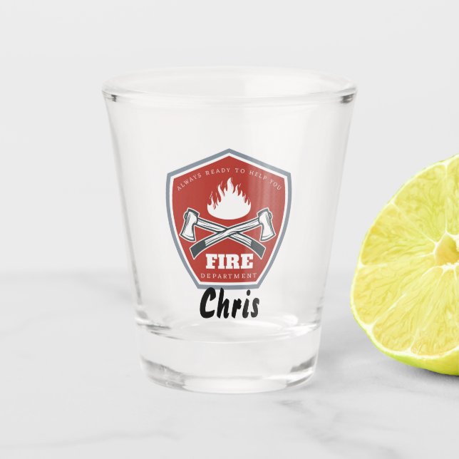 Logos für Rettungs- und Schutzzwecke der Feuerwehr Schnapsglas (Vorderseite)