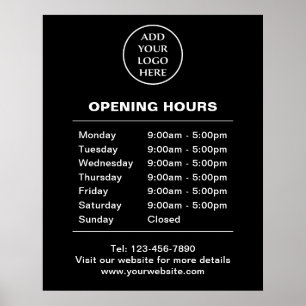 Logos hier Geschäftszeiten Unternehmen Poster