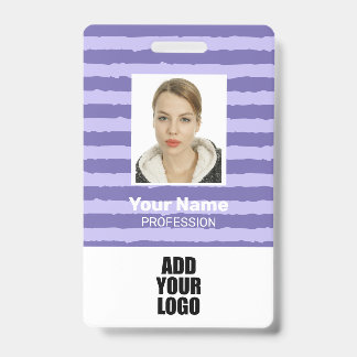 Logos und Strichcode für Mitarbeiter - Lila Streif Ausweis