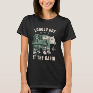 Logout in der Hütte Outdoor Adventure Nature L T-Shirt