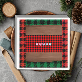 Logs Flannel Rustic Kariert Hearts Baby Dusche Serviette