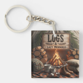 Logs & Lazy Mornings Schlüsselanhänger – Camping-A