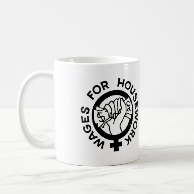 Löhne für Hausarbeit-Kampagnen-Logo-Tasse Kaffeetasse (Links)