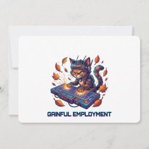 Lohnende Beschäftigung Niedliche Cyberpunk-Katze G Einladung