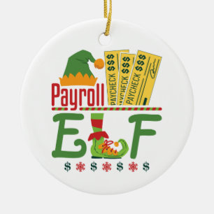 Lohnroll Elf Christmas Payroll Manager Keramik Ornament