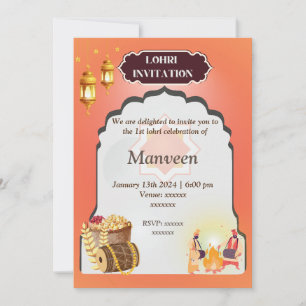 Lohri Invitation - gelb Einladung