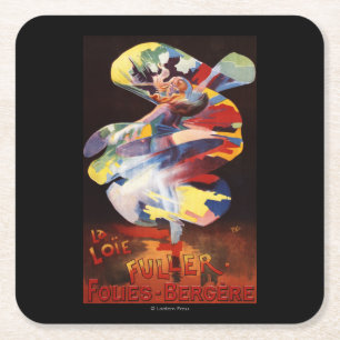 Loie Fuller im Folies-Bergere-Theater Rechteckiger Pappuntersetzer