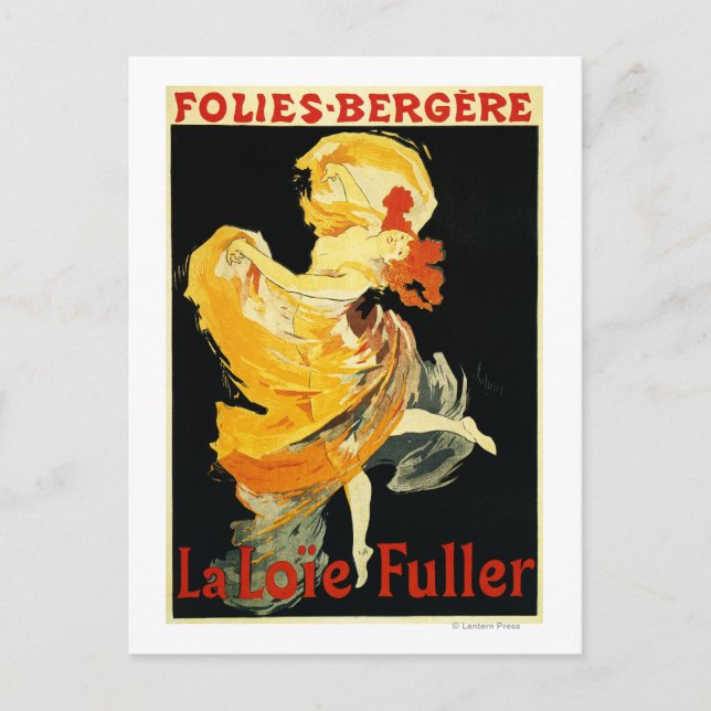 Loie Fuller im Theater Folies-Bergere Postkarte (Vorderseite)
