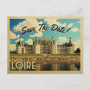 Loire Chambord Frankreich Save the Date Vintag Ankündigungspostkarte