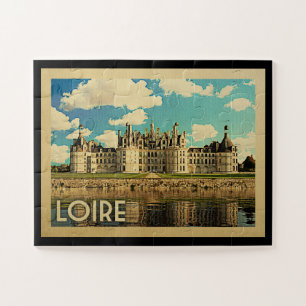 Loire France Vintage Travel - Chateau Chambord Puzzle
