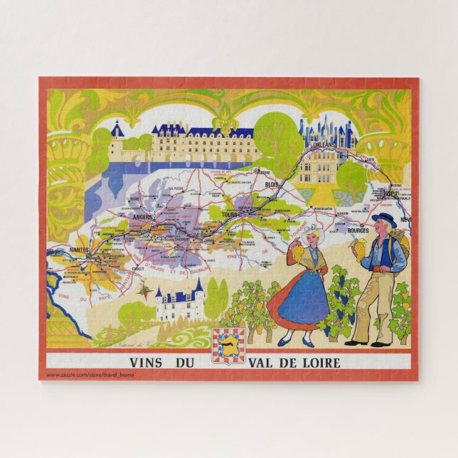 Loire-Tal 16x20 Wein-Karten-Puzzle Puzzle (Horizontal)