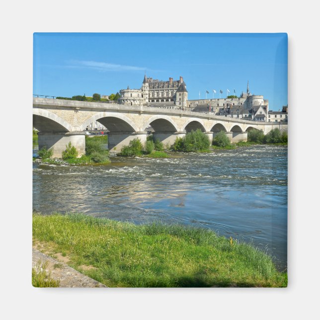Loire und Brücke bei Amboise in France Postca Magnet (Vorne)