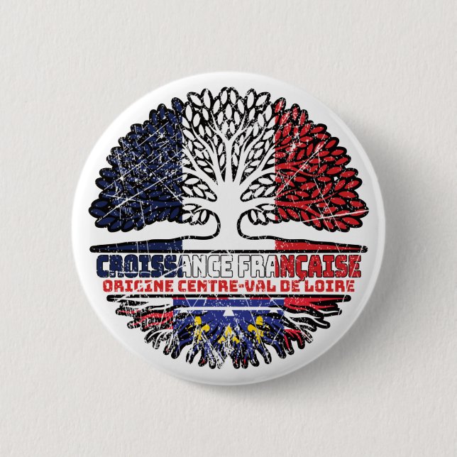 Loire Valley Central Region Frankreich Tree Button (Vorderseite)