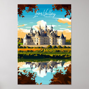 Loire Valley France Vintage Illustration Poster