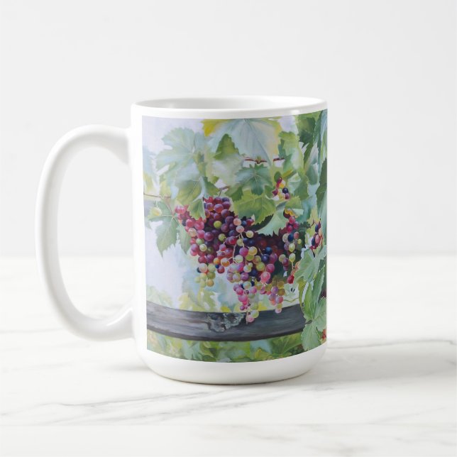 Loire Valley Vineyard – French Grape Painting Kaffeetasse (Links)