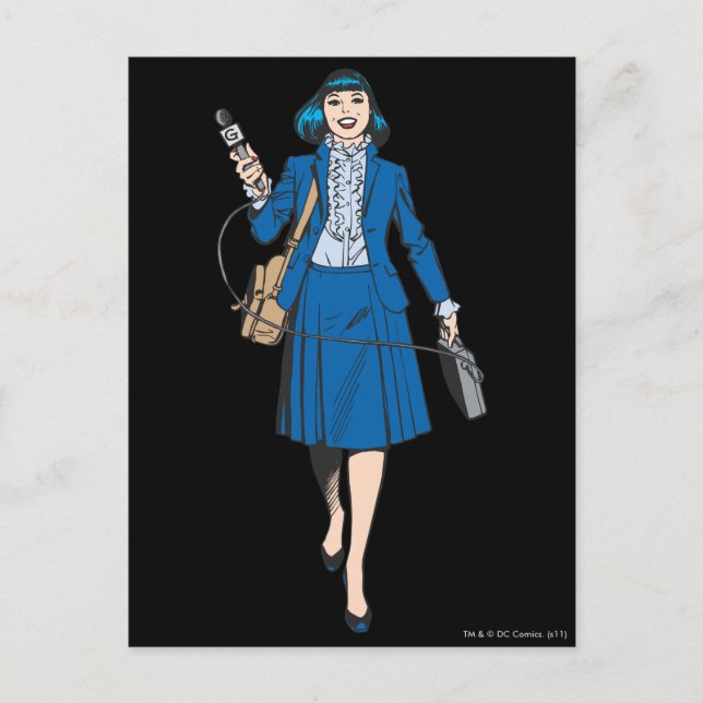 Lois Lane mit Mikrofon Postkarte (Vorderseite)