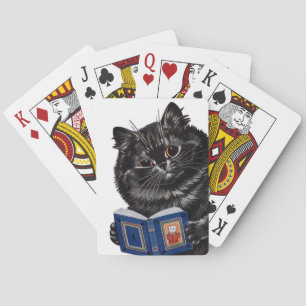 Lois Wain Lucky Black Cat Lesen eines Buches Spielkarten