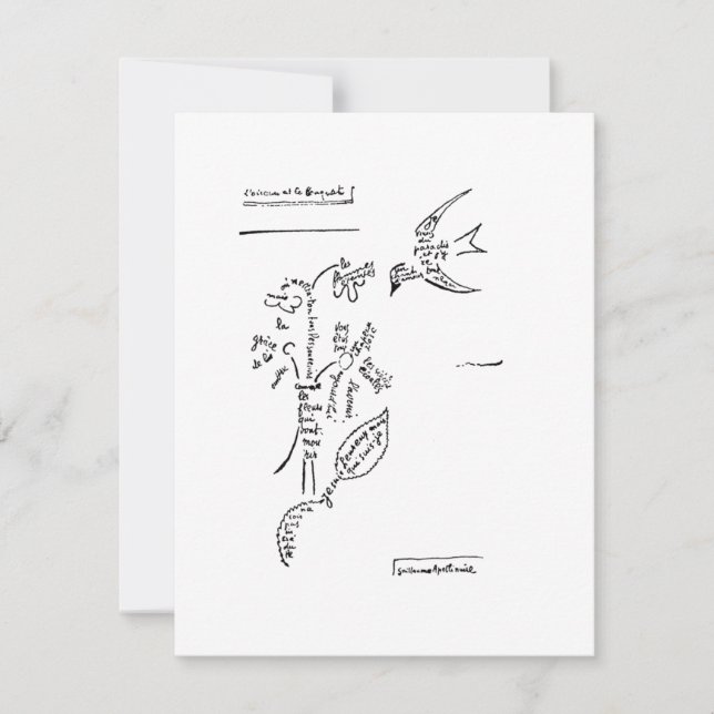 L'oiseau et le bouquet von Apollinaire Mitteilungskarte (Vorderseite)