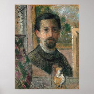 Loiseau - Selbstporträt mit Statuette 1916 Poster