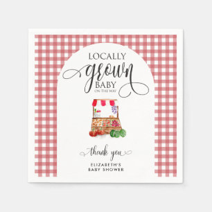 Lokal angebaute Baby Shower Karotten Gingham Serviette