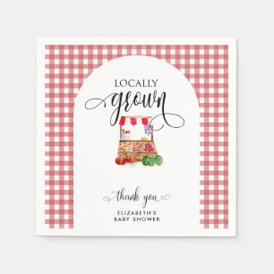 Lokal angebaute Baby Shower Karotten Gingham Serviette