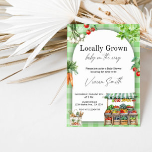 Lokal angebaute Babyparty – Charmantes Farm-to-Tab Einladung