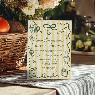 Lokal angebaute Babyparty Citrus Bauernmarkt Einladung