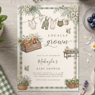 Lokal angebaute Babyparty-Garten-Gemüse Einladung