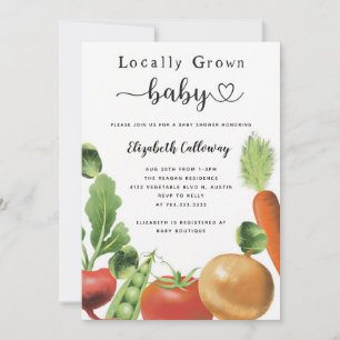 Lokal angebaute Babyparty Garten Thema Einladung