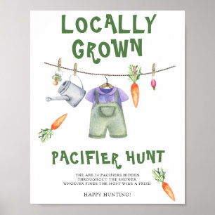 lokal angebaute Babyparty - Schnuller-Suchspiel Poster