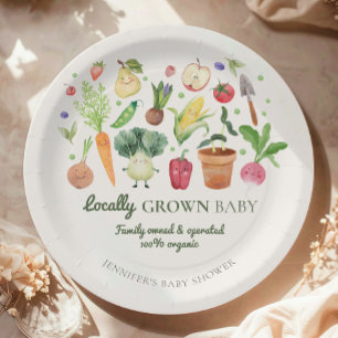 Lokal angebaute Babyshower für Paare auf dem Bauer Pappteller