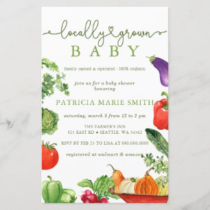 Lokal angebaute Bauern Market Babydusche