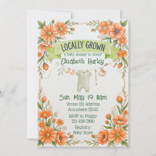 Lokal angebaute Blumenpackung Baby Shower Einladung