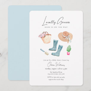 Lokal angebaute Gartenbau-Regenstiefel Baby Shower Einladung