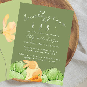 Lokal angebaute Kohl-Patch-Grün-Baby-Party Einladung
