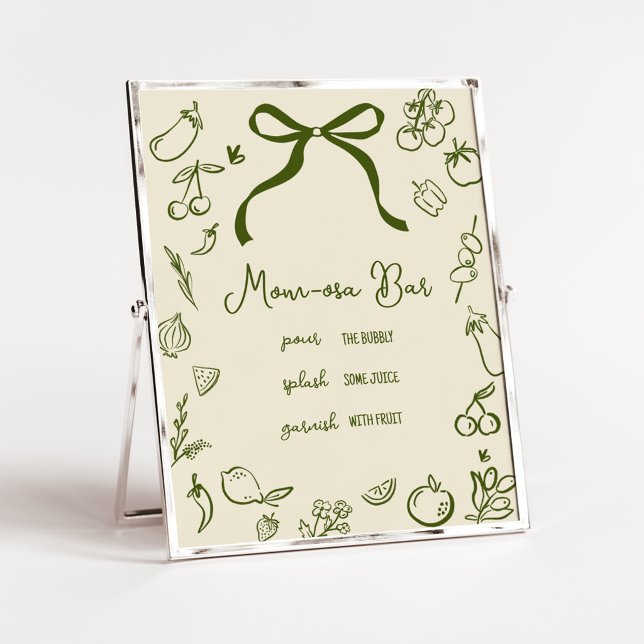 Lokal angebotenes Mama Osa Bar Schild (Locally Grown Farmers Market Baby Shower Mom Osa Bar Sign)