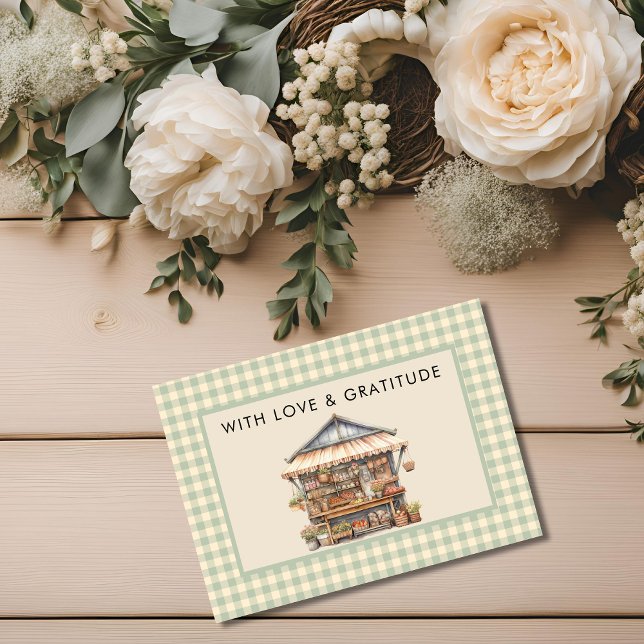 Lokal angelegter Markt für Baby-Bauern Dankeskarte (Von Creator hochgeladen)