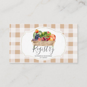 Lokal angelegtes Veggies Bauer Market Baby Registe Begleitkarte