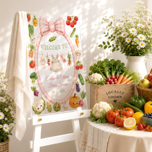 Lokal Aufgewachsenes Mädchen Baby Shower Begrüßung Acrylschild
